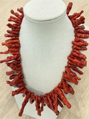 Huge Vintage Red Branch Coral Necklace 925 Sterling Clasp 18”-20” Chunky 154g